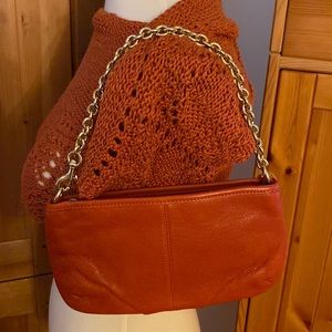 Coach leather chain handle small bag.